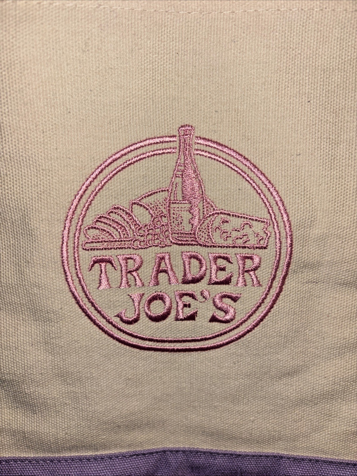 Trader Joe’s Tote Bag Canvas Large Lavender 2026 NWT