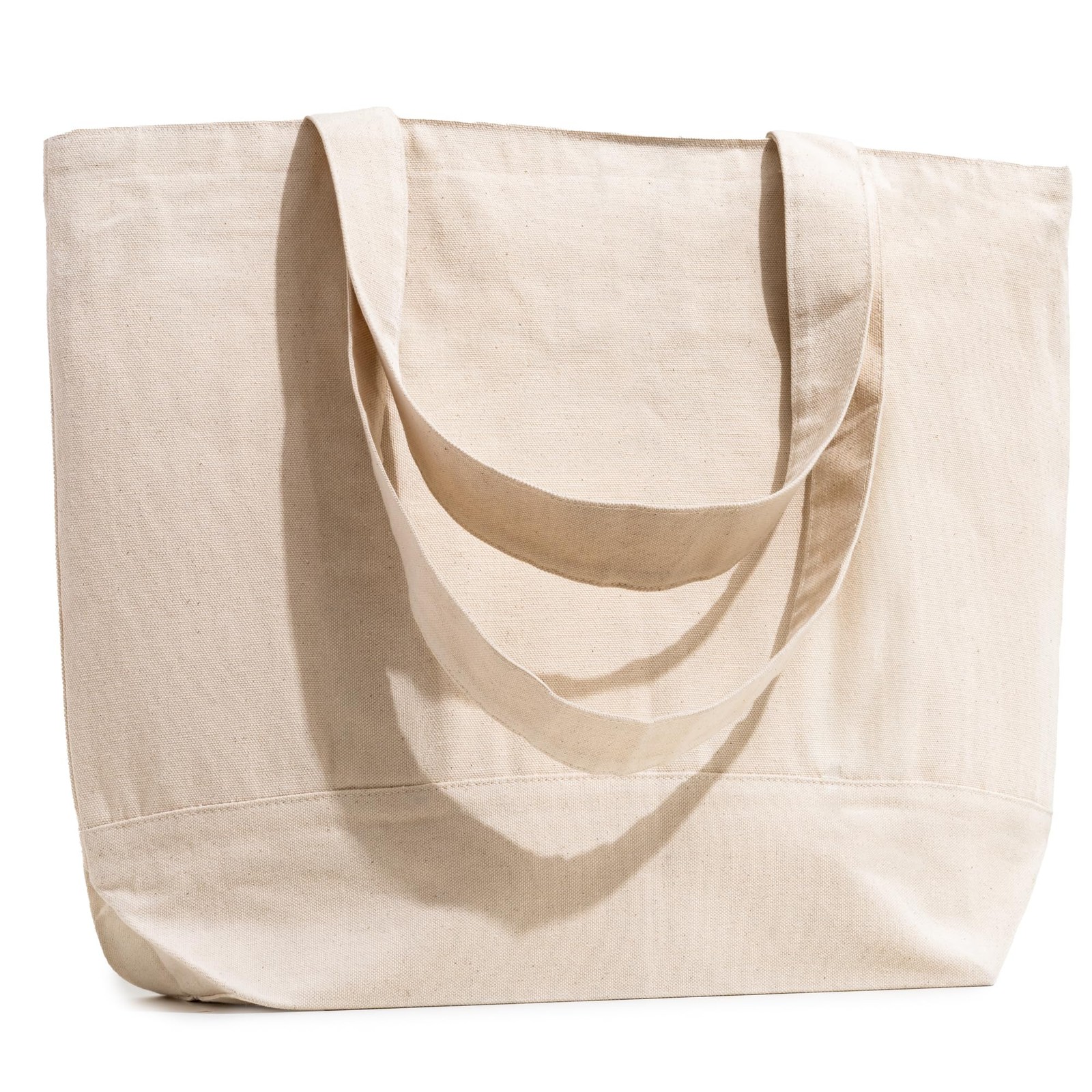 Carrywell (Not Made In China) Canvas Tote Bags 6-Pack, 15″x18.5″ Reusable Cot…