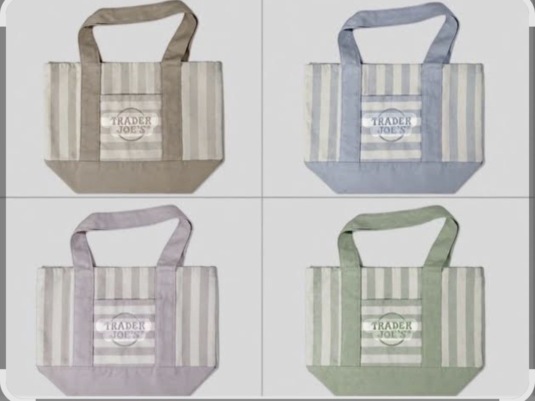 Trader Joe’s Striped Mini Canvas Tote Bags (Set of 4)