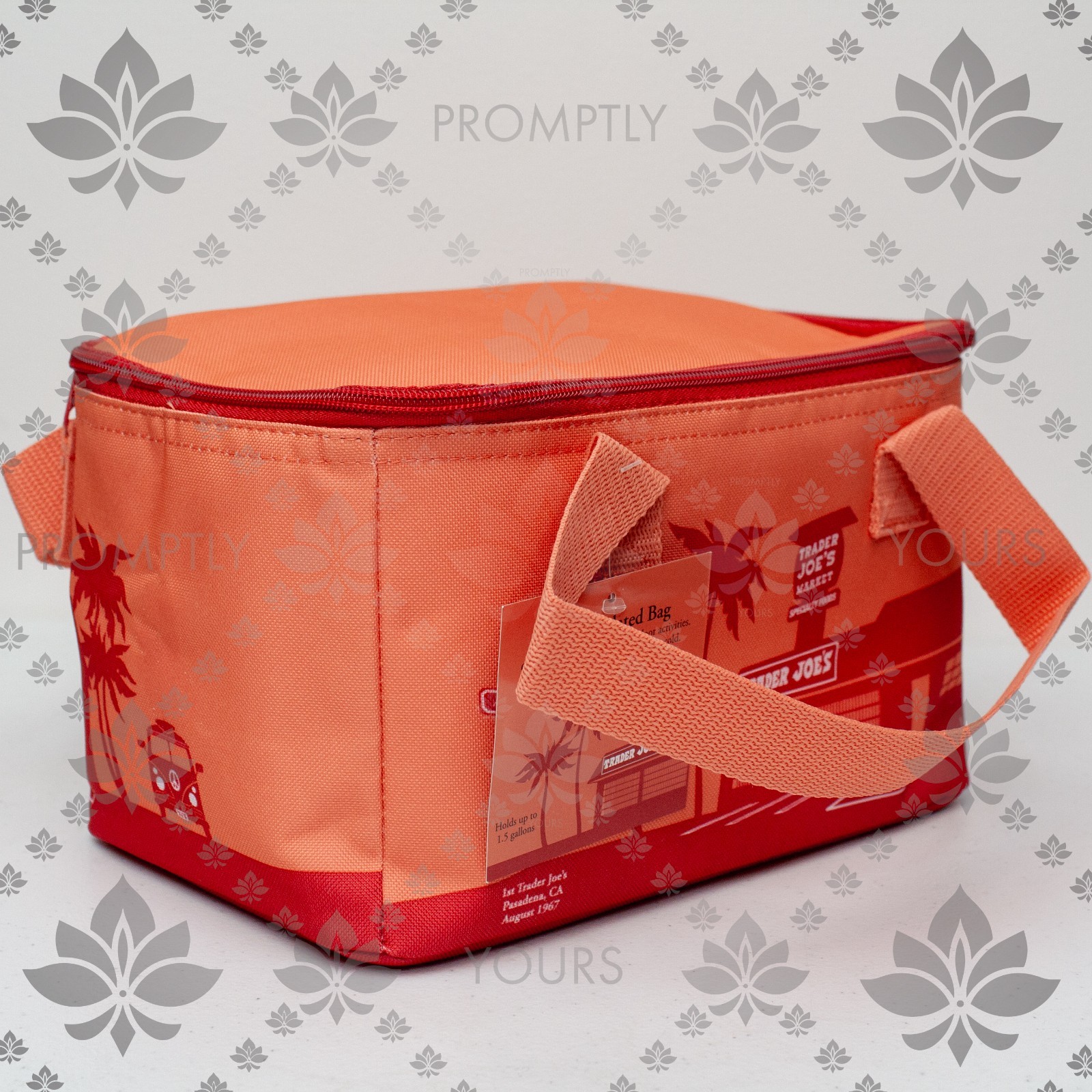 Trader Joes Mini Insulated Lunch Tote Bag PEACH 1.5 Gal 2025 LIMITED EDITION New